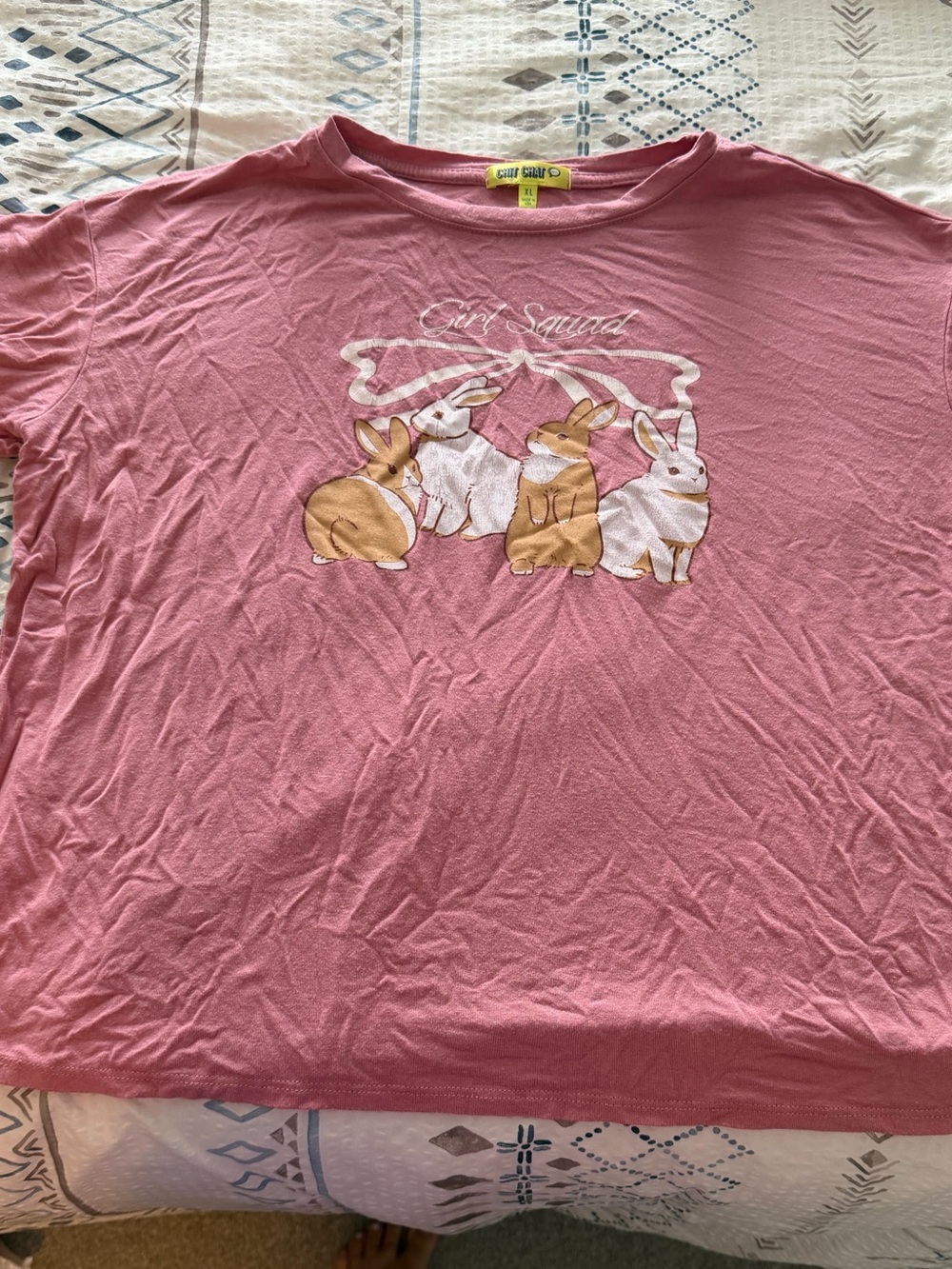 Girl Squad Pink Bunny Graphic Tee